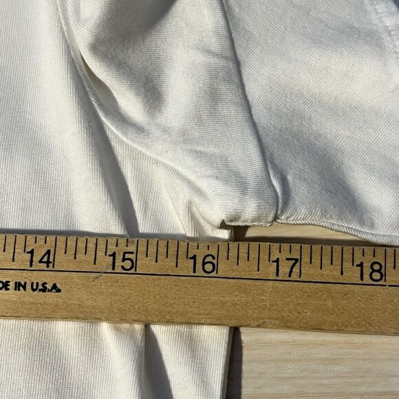 Chicos White Ruffle 3/4 Sleeve Blouse Small NWT Casual Summer Vacation Beach - Picture 8 of 10